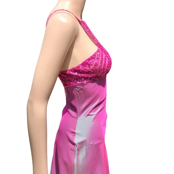 Elie Saab NWT with defects pinkish ombré formal gown with sequin top and wrap - Picture 8 of 15